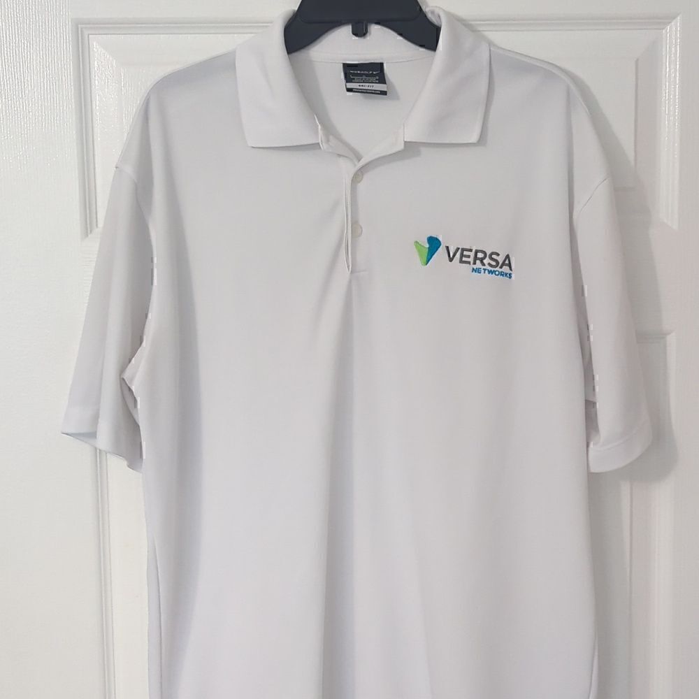 Nike Golf Dri-Fit White Shirt. Versa Networks. Men's Large